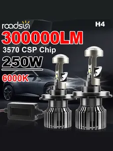 2 Pack H7 H4 H9/H11 9005/HB3 9006/HB4 LED Car Headlight Bulbs 12-24V No Canbus Error High and Low Beam Automotive Lens with Aviation Aluminum Heat Dissipation Fan Plug and Play for Cars Trucks SUVs Truck Lighting Solution Modern Headlight Upgrade