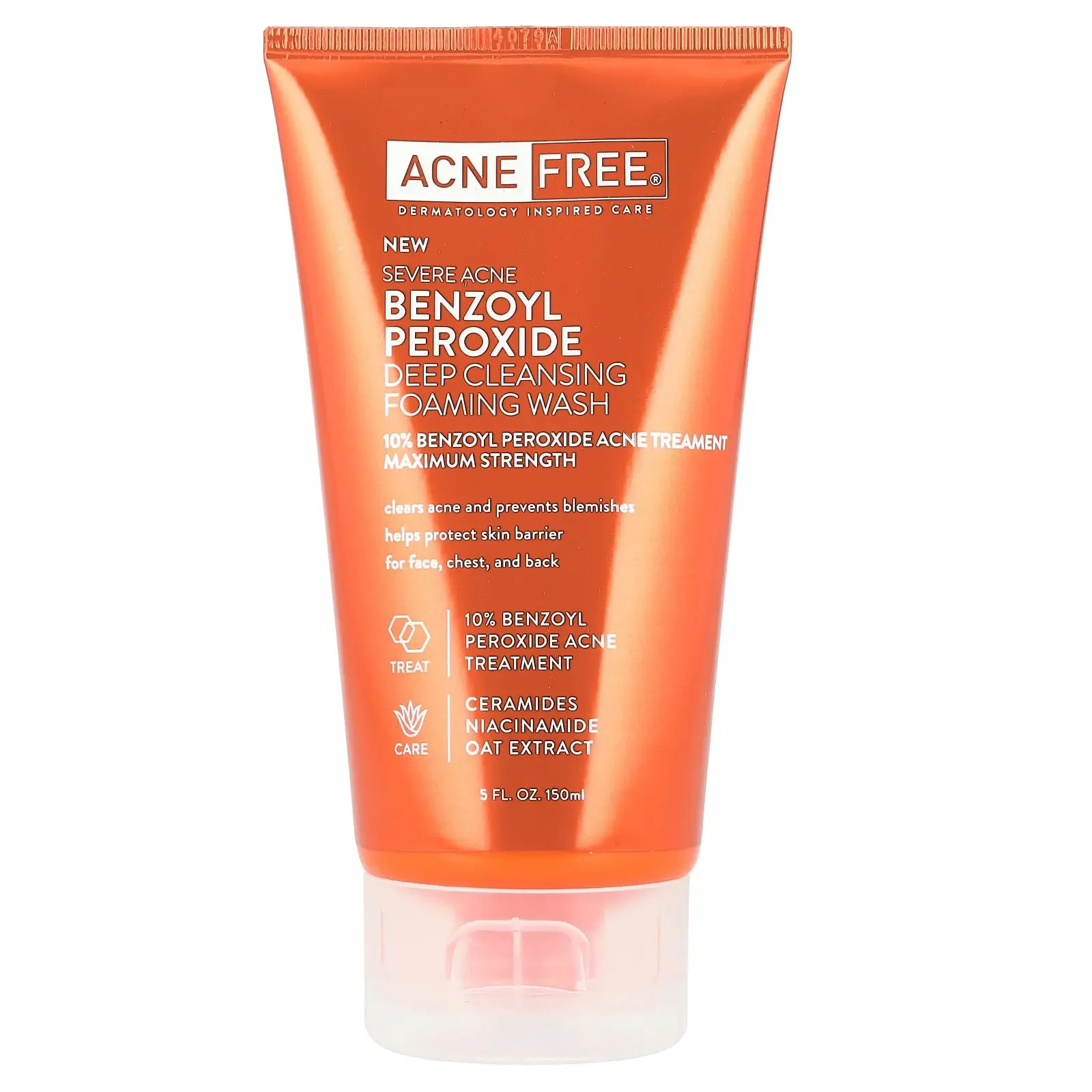 ACNE FREE Severe Acne, Deep Cleansing Foaming Wash, Maximum Strength, 5 fl oz (150 ml) | HSA/FSA Eligible