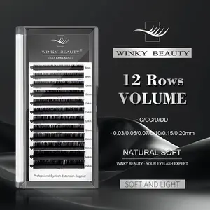 Winky Beauty 0.03mm Ultra-Fine Airy False Lashes, Dense Natural Look, 8-16mm Single Row & 8-15mm Mixed Pack, Easy Application, Professional Eyelash Extension