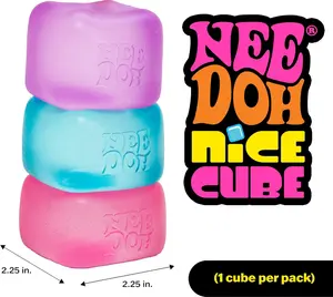 Schylling NeeDoh Nice Cube Sensory Squeeze with Super Solid Squish for Stress Relief 2.25" Cube Stress
