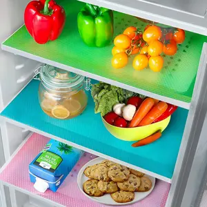 LMMAKE 12Pcs Cuttable Refrigerator Lining Mats Non Toxic Food Grade Material Easy Cleaning Nonslip Waterproof Drawer Cabinet Mats Insulated Moisture Proof Stain Resistant Coasters Fridge Accessories