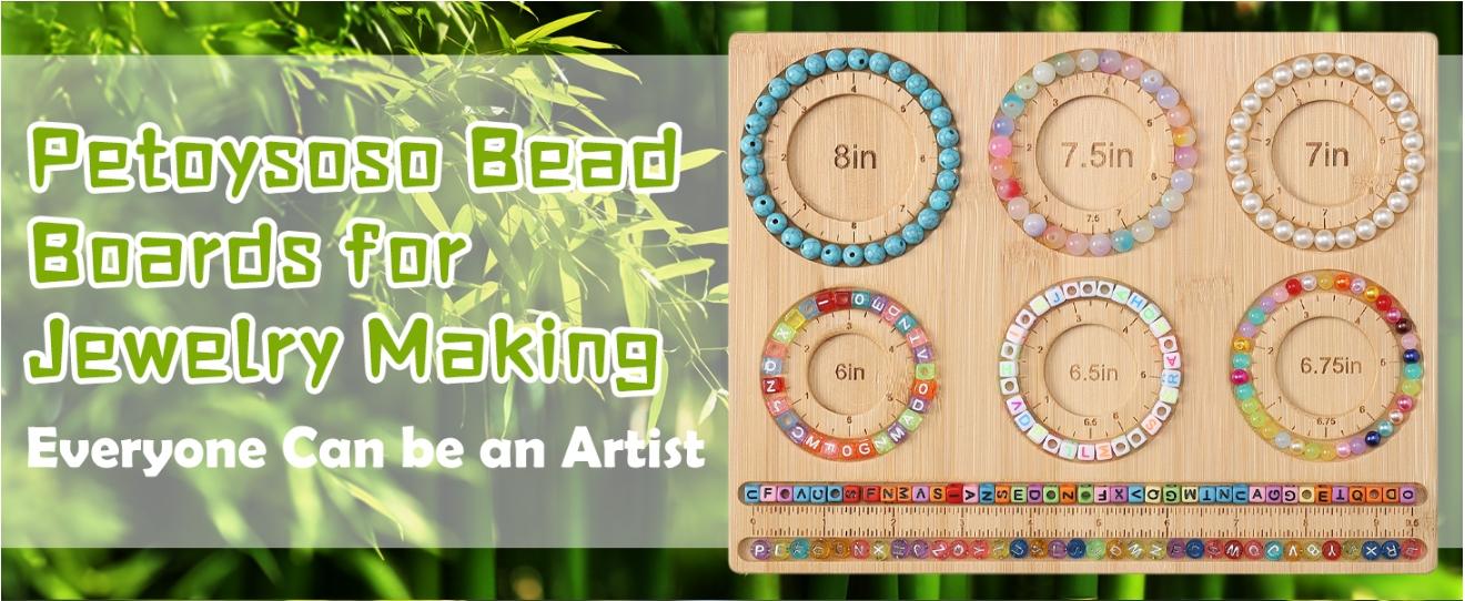 Bead Board for Jewelry Making, Bamboo Beading Board for Jewelry Bracelet Making, DIY Bracelet Bead Board