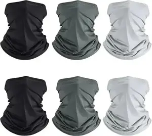 6 Pieces Summer UV Protection Cooling Neck Gaiter Face Clothing Neck Gaiter Mask Scarf Sunscreen Breathable Bandana