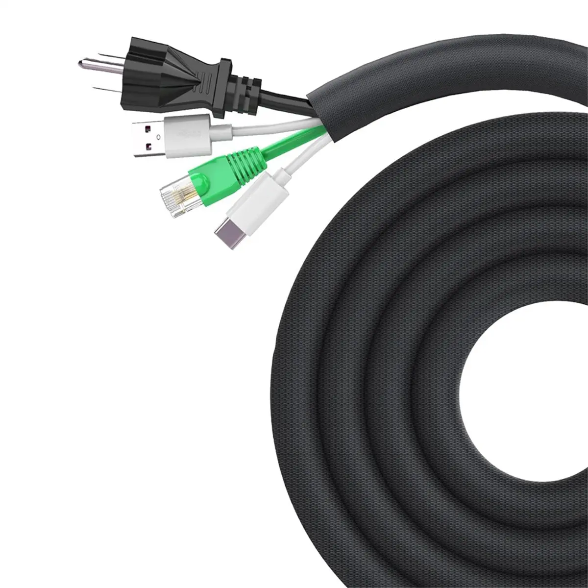 Open Chew-Proof Wire Sleeves - 10ft 0.5in Durable, Noiseless, Convenient Climbing Gear Cord Management for Home Pets, Scratch & Bite Resistant Protector for All Types of Cables, Durability, Scratch And Bite Resistance