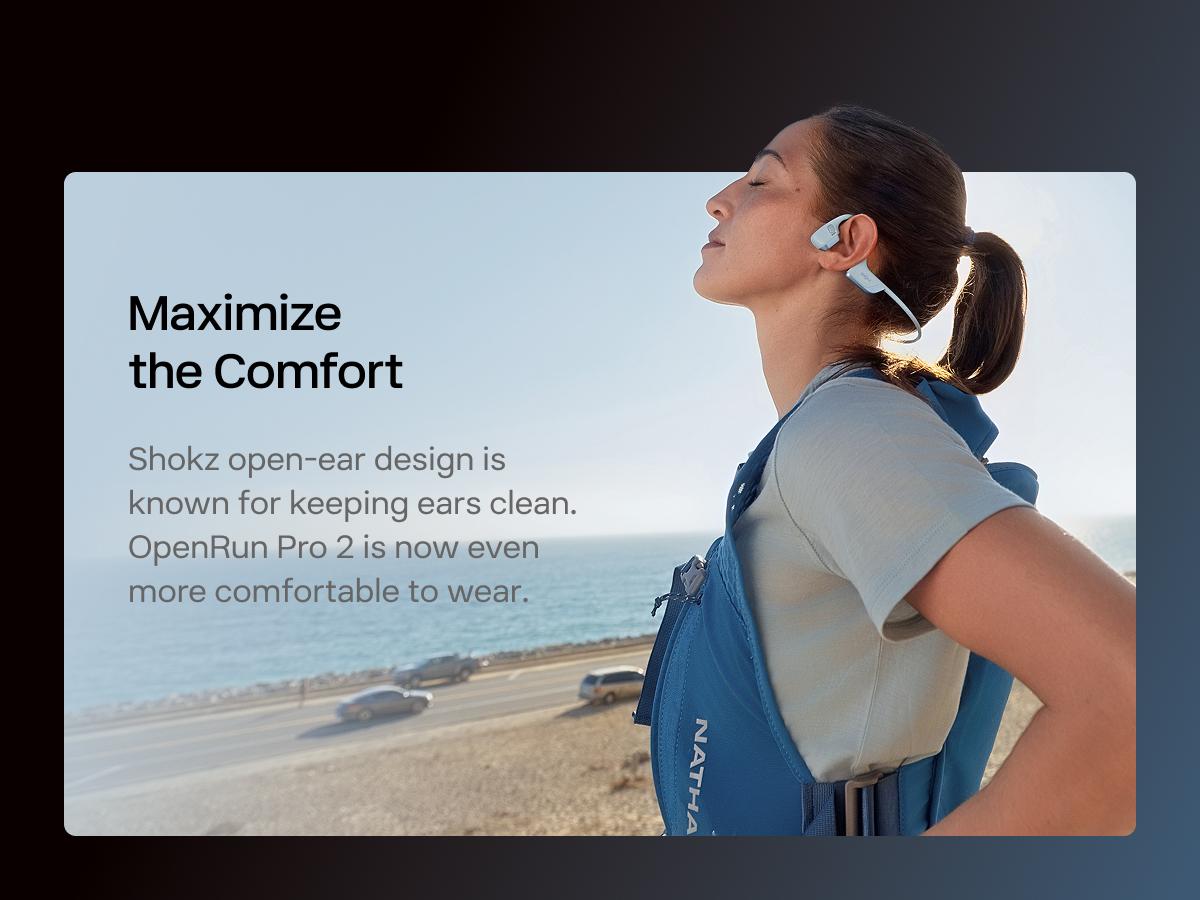 SHOKZ OpenRun Pro 2 - Open-Ear, Bone Conduction Sport Headphones - Sweat Resistant, Workout Headphones with Deep Bass and Smart Mic SHOKZ OpenRun Pro 2 - Open-Ear, Bone Conduction Sport Headphones - Sweat Resistant, Workout Headphones with Deep Bass and Smart Mic