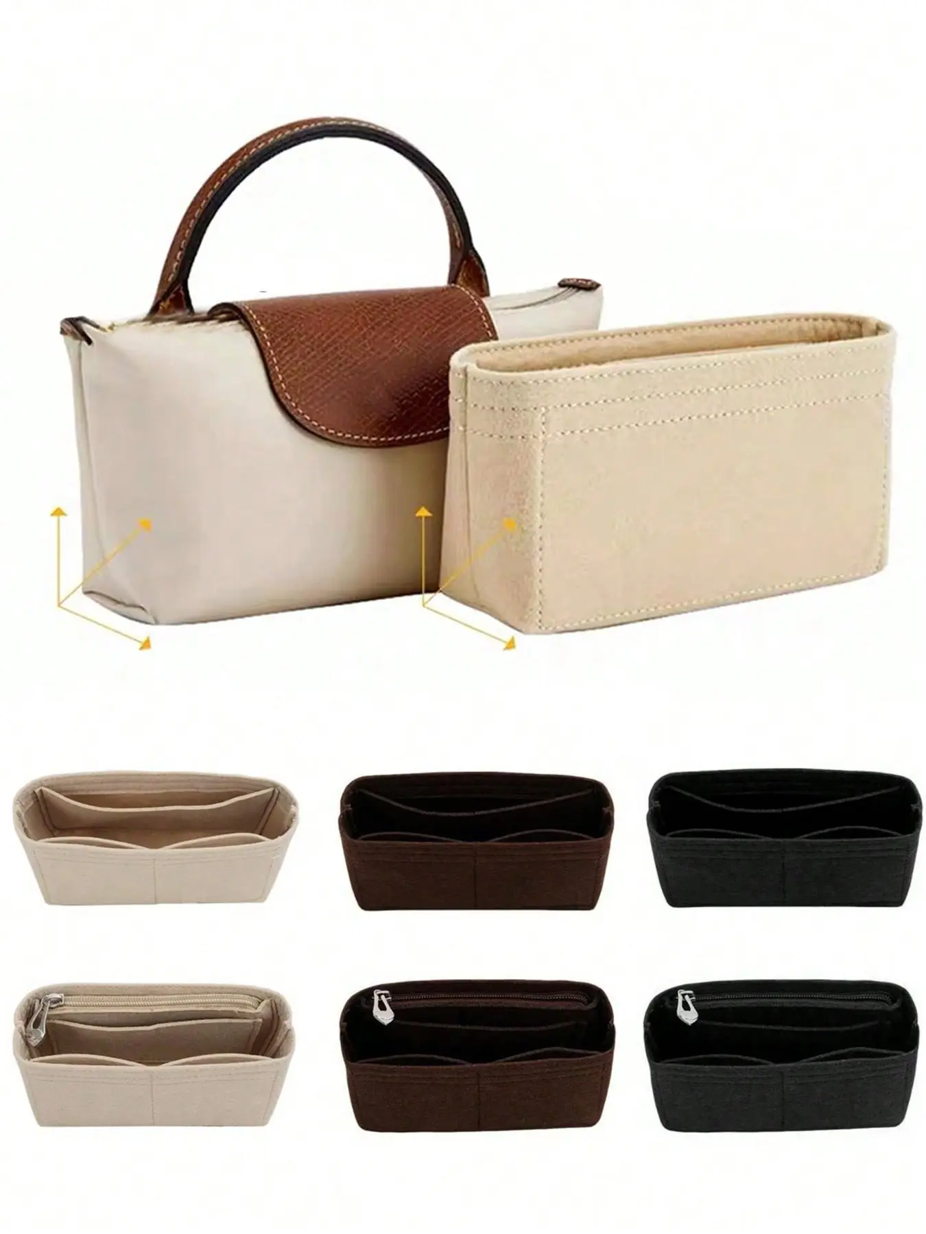 Bag Organizer Inserts, Mini Bag Liner, Storage & Organization Pouch, Cosmetic Pouch, Organizing Pouch, Mini Organizer Liner, Portable Travel Organizer, Mini Organizer Pouch, Handbag Organizer Liner, Travel Accessories