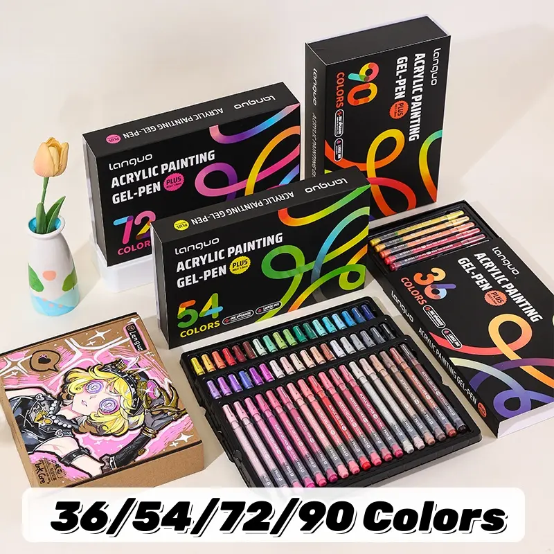 Acrylic Painting Gel Pen,1mm Needle Tip,Rich Color Large Capacity Ink Pens,Art Supplies For Diary,Card,DIY,Coloring, Doodling, Scrapbooking Supplies Stackable colors, Acrylic Gel Pen, Acrylic Markers, Art Drawing Supplies