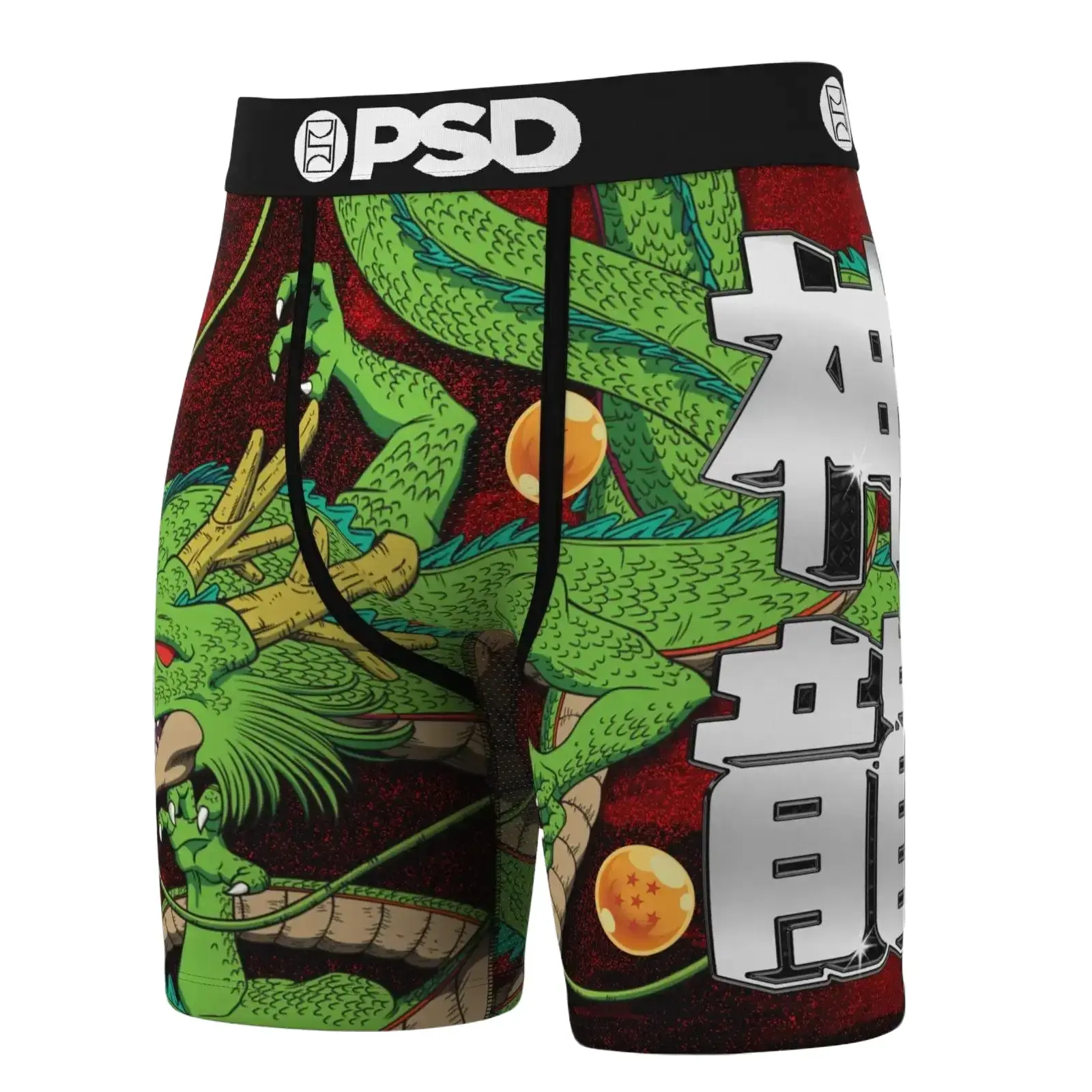 PSD Mens Dragon Ball Z Shenron Blast Boxer Brief - Standard Length 7 Inch Inseam, Soft and Breathable Poly Blend Fabric