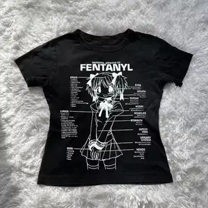 Y2k Women Clothing Female Star Girl Print Graphic Tees Y2k Top Women's Cropped Woman T-shirts 2000s Tops Kpop Gothic Goth Crop