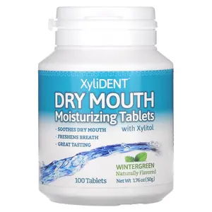 XyliDENT Dry Mouth, Moisturizing Tablets with Xylitol, Wintergreen, 100 Tablets, 1.76 oz (50 g) | HSA/FSA Eligible