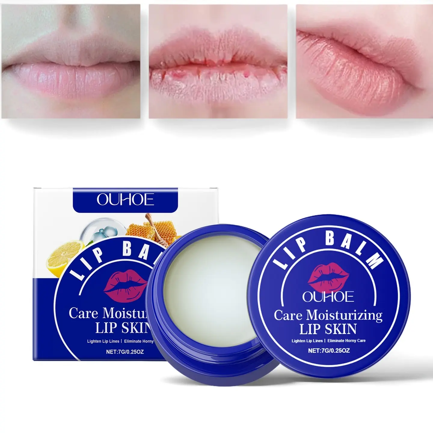 Hydrating Lip Color Corrector Balm with Lemon, Papaya & Beeswax, Anti-Aging Lip Treatment to Even Tone & Smooth Fine Lines for Adults, Hydrate, Lip Balm