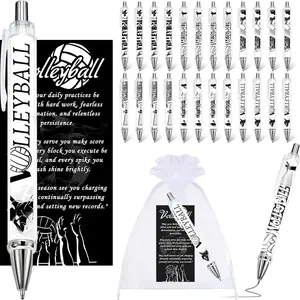 72 count Volleyball Gifts Include 24  Volleyball Ballpoint Pens, 24 Volleyball Cards, 24 Small Drawstring Pouch, Volleyball Party Favors For Teen Girls, Volleyball Gifts Bulk