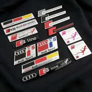 3D Aluminium Emblem Sticker Logo Car Fender Badge Trunk Decal Stickers Auto Decoration Accessories For Audi Q7 A8L A5 A6 A7 Q8 A4 SQ7 S4 S8 S6 S7 S5 S3 SQ5 e-tron Q5 Q3 Q6 SQ6 SQ8 Q4 SQ2 A3 TTS Q2 A8 S1 A1 Quattro