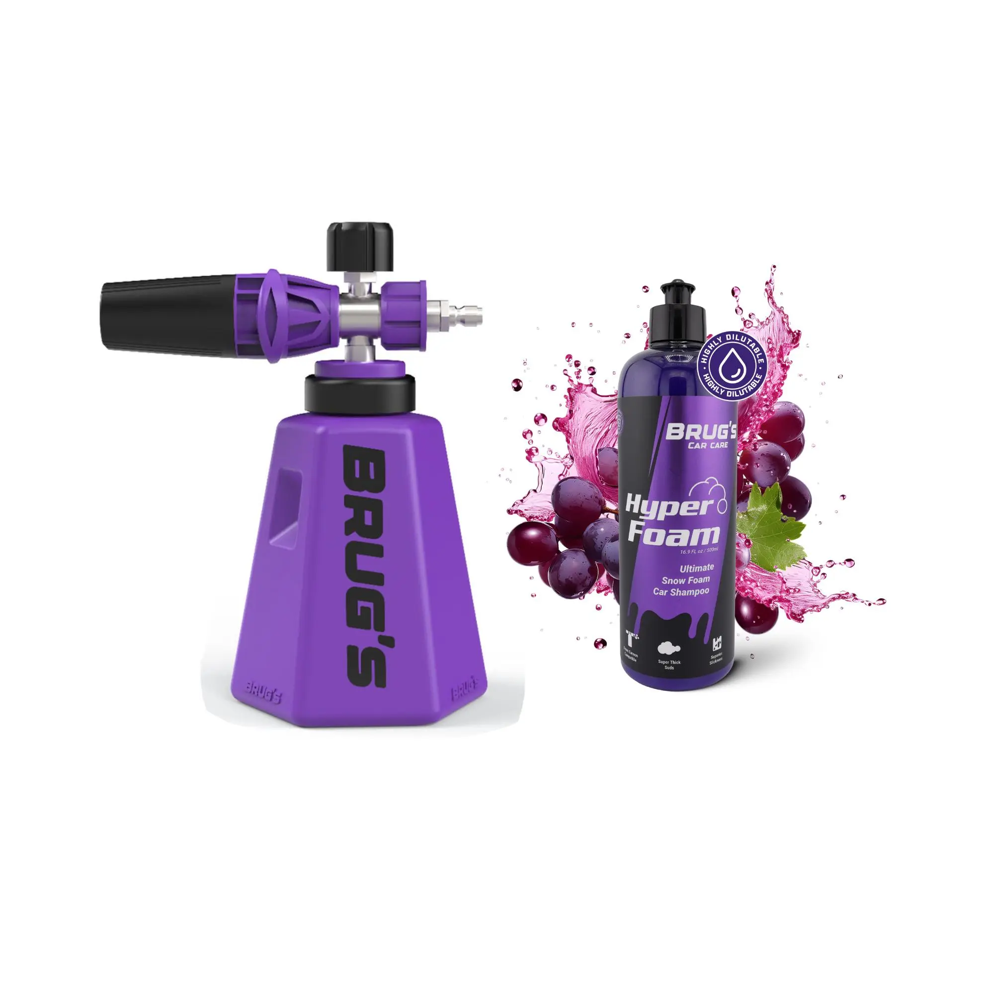 Brug's Pro Foam Cannon V2 Soap Combo - Foam Cannon for Pressure Washer – Snow Foam Car Wash Soap Kit
