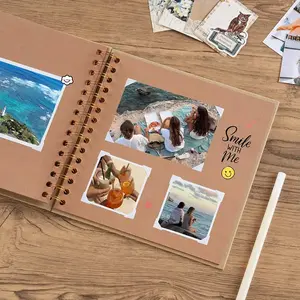 Travel Scrapbook Album DIY Photo Memory Book, 40 Pages Spiral Bound Adventure Scrapbook, Photo Album for Travel Memories, Couples Anniversary Wedding Family Keepsake Book, Boyfriend Gift, Romantic Memory Journal, Scrapbooking Kit, Memory Scrap Album outdo