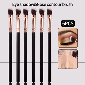 6PCS high-quality oblique eyeshadow brush, smudging brush, nose shadow brush, eyebrow brush, multi-purpose portable makeup brush for going out Eyeshadow Brush Set