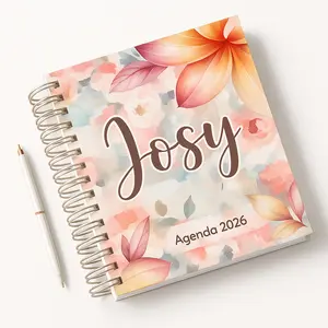 Personalized Floral Planner 2026 Custom Name Agenda Daily Layout WIRE-O Bound Perfect Gift for Students & Professionals