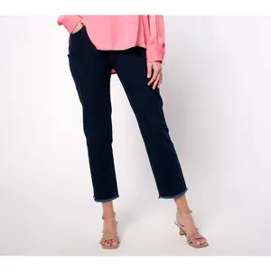 Women with Control Petite Indigo Contour Curves Slim Crop Pants