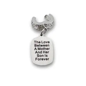 "Mother Son" Eternal Love Quote Clip-on Charm