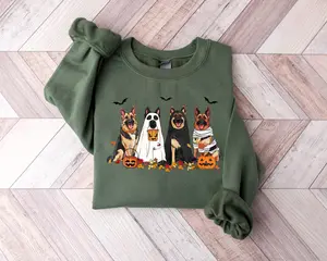 Halloween Dog Sweatshirt, German shepherd Ghost Dogs sweatshirt, Halloween Sweatshirt, Halloween Sweater, Ghost Sweatshirt