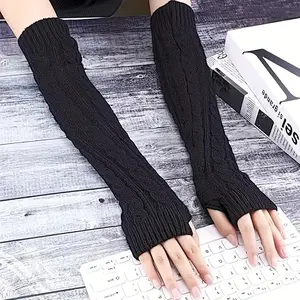 3 Pairs Women's Twisted Knit Fingerless Gloves - Warm And Cozy For Fall And Winter - Stretchy Cold Weather Cuffs, Perfect For Outdoor Recreational Activities