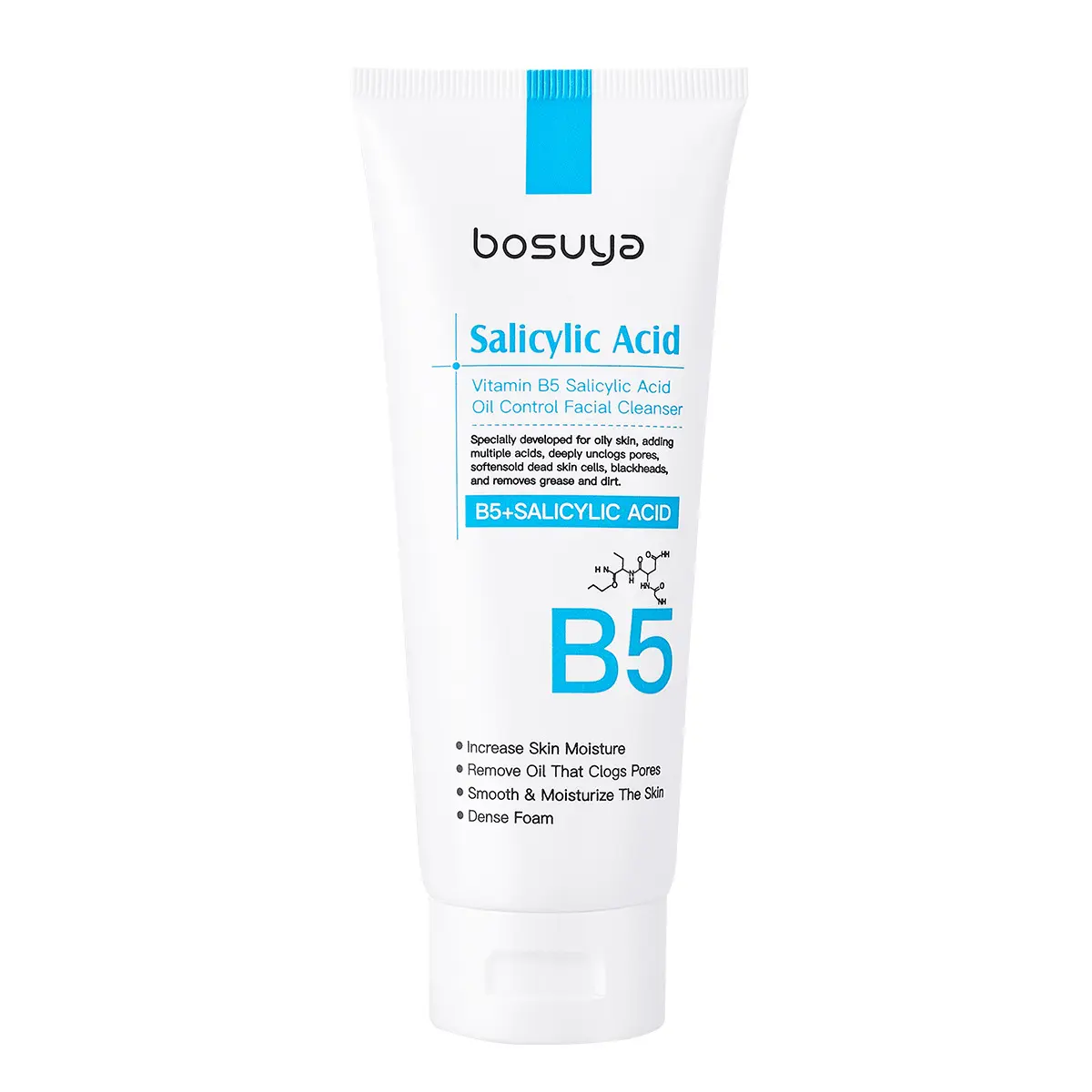 Salicylic Acid Foaming Facial Cleanser with Vitamin B5 - Exfoliating, Hydrating Face Wash for Deep Pore Cleansing, Oil Control, Blackheads - For Oily, Acne-Prone Skin, Mild Daily Skincare, Exfoliate