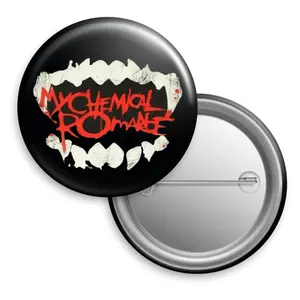 My Chemical Romance Inspired Emo Button Pin – Alt Rock Badge