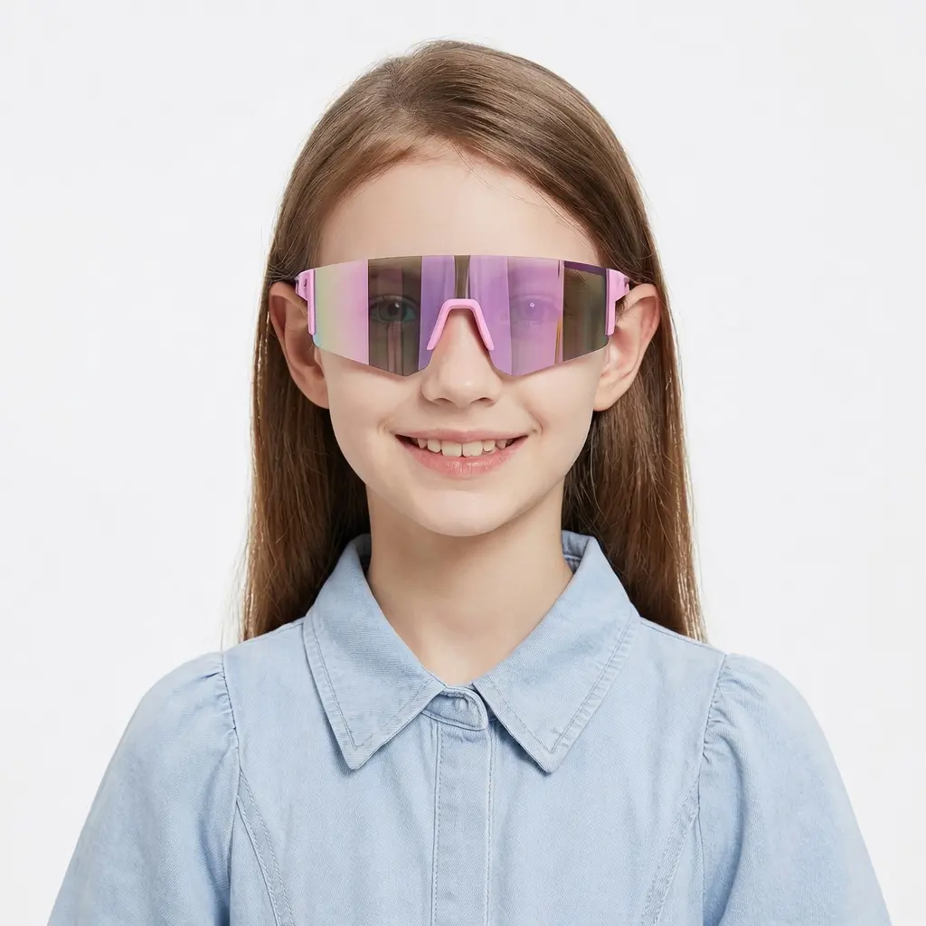 Polarized Junior Sports Sunglasses for Boys & Girls, Lightweight Frame with UV Protection for Baseball, Fishing & Cycling, High-Quality Material, Carrying Pouch