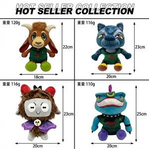 22-25cm Soft Plush Mascot Toys Stuffed Animal Goat/Wolf/Monster Figure Sports Team Fan Collectible Dolls Kids Gift Home Decor
