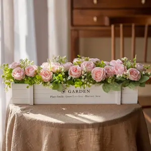 Artificial Fence Greenery with Flower Planter, Window Sill & Corner Decorative Privacy Screen Pot garden roses