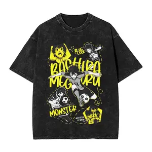 valentine shirts Man T Shirt Oliver Aiku Art Anime 12Blue Lock Washed T-Shirts Harajuku  Beach Tee Shirt Vintage Simple Casual Clothes Hot Sale