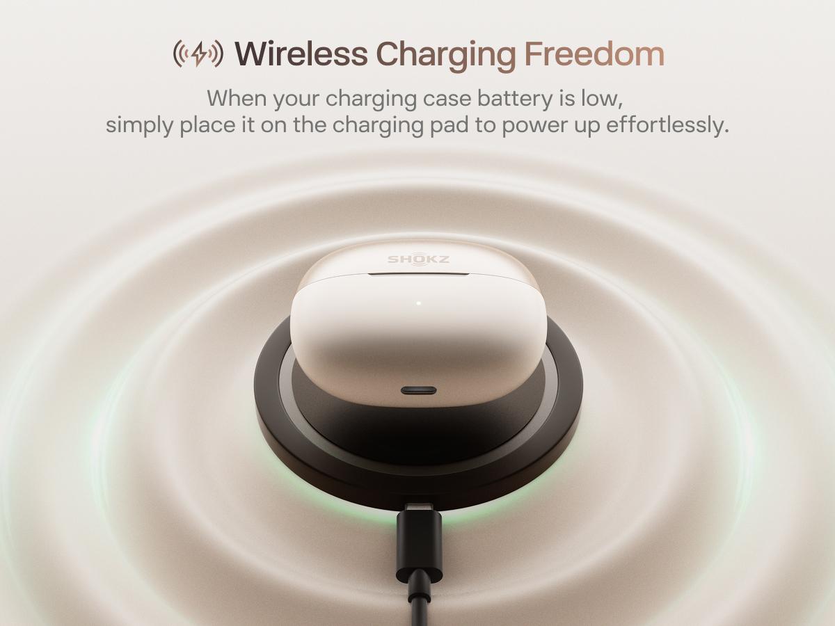 【Live only】SHOKZ OpenDots ONE - Open-Ear Headphones - Wireless Bluetooth Earbuds with Microphone - Premium Dolby Audio - Water Resistant - Fast Charging - Up to 40 hrs Playtime