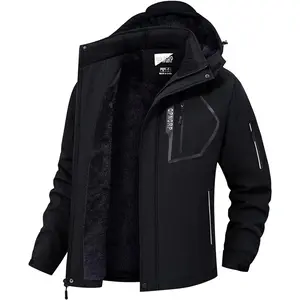 Men's Ski Jacket Waterproof Insulated Winter Coat with 5 Zipper Pockets