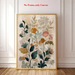 1pc, Modern floral paintings, Floral Prints, wall art, botanical poster, vintage rendering wildflower print, Floral Boho Print, bohemian style rustic canvas painting, bedroom aesthetic, home decor, housewarming gift, unframed