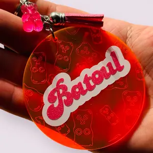 Acrylic keychain, customized, 3inch neon acrylic
