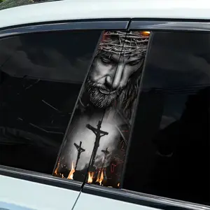 2 religious imagery themed vinyl car stickers, Car decals, simple peel-off B-pillar protection, durable and anti-aging, perfect for personalizing your vehicle, car protection, eye-catching visual effects, peelable stickers, Decal for Cars