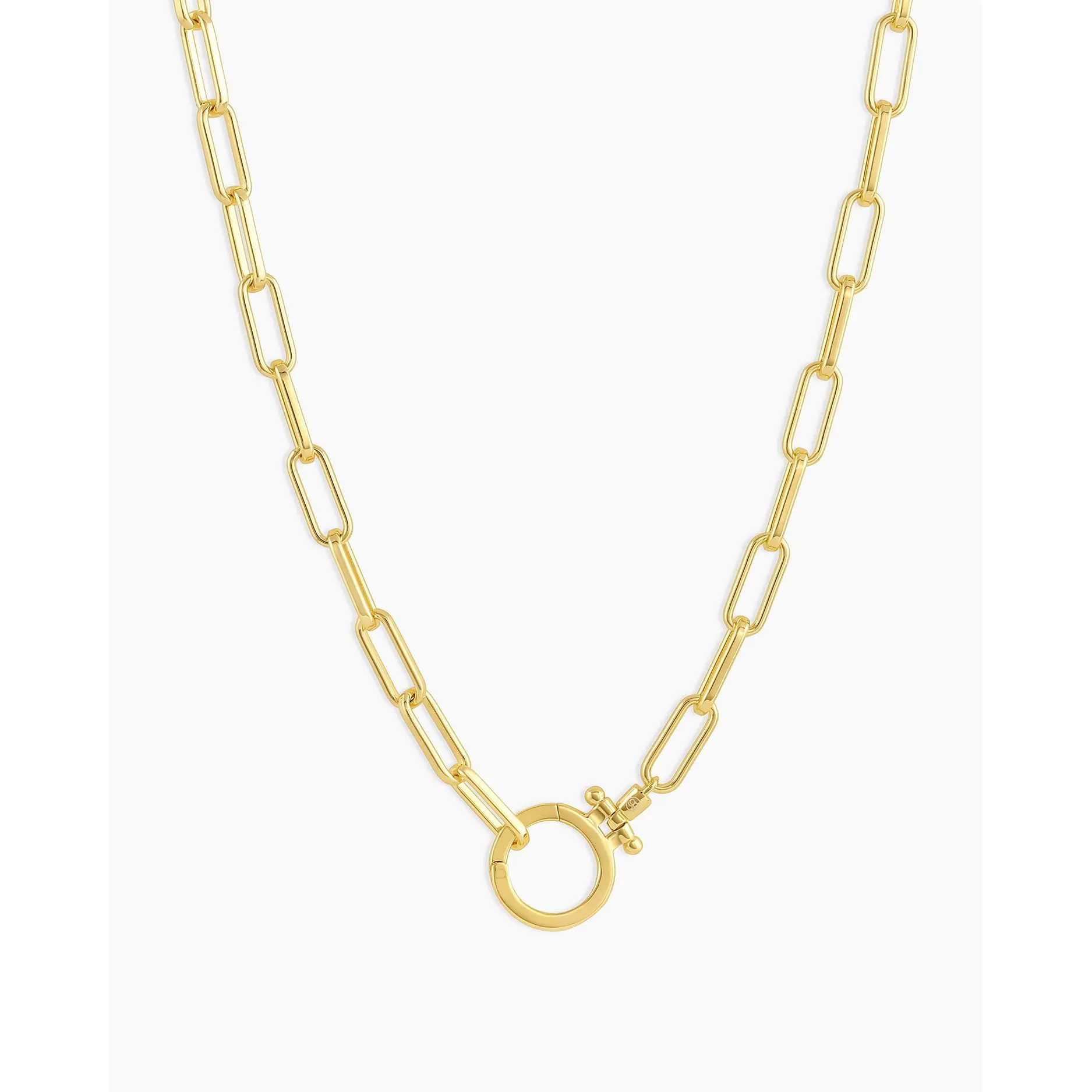 gorjana – Parker Necklace – 18K Gold-Plated Paperclip Chain – Timeless & Customizable Jewelry – Elegant Foundation for Layered Looks