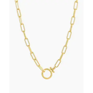 gorjana – Parker Necklace – 18K Gold-Plated Paperclip Chain – Timeless & Customizable Jewelry – Elegant Foundation for Layered Looks