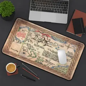 Hobbit Map Lord of the Rings Desk Mat, Middle Earth LOTR Mouse Pad, Gaming Pad Anti-Slip Rubber Base for Laptop Computer Office Work Study 2