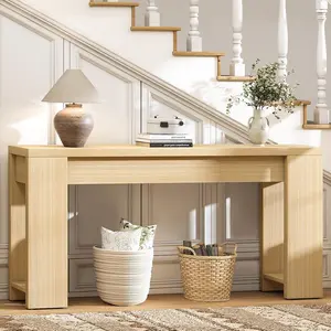 71" Extra Long Console Table,  Farmhouse Entryway Table, Plank and Beam Console Tables for Living Room, Entry, Entrance, Behind Couch, Hallway, Foyer, Narrow Sofa Tables for Front Door