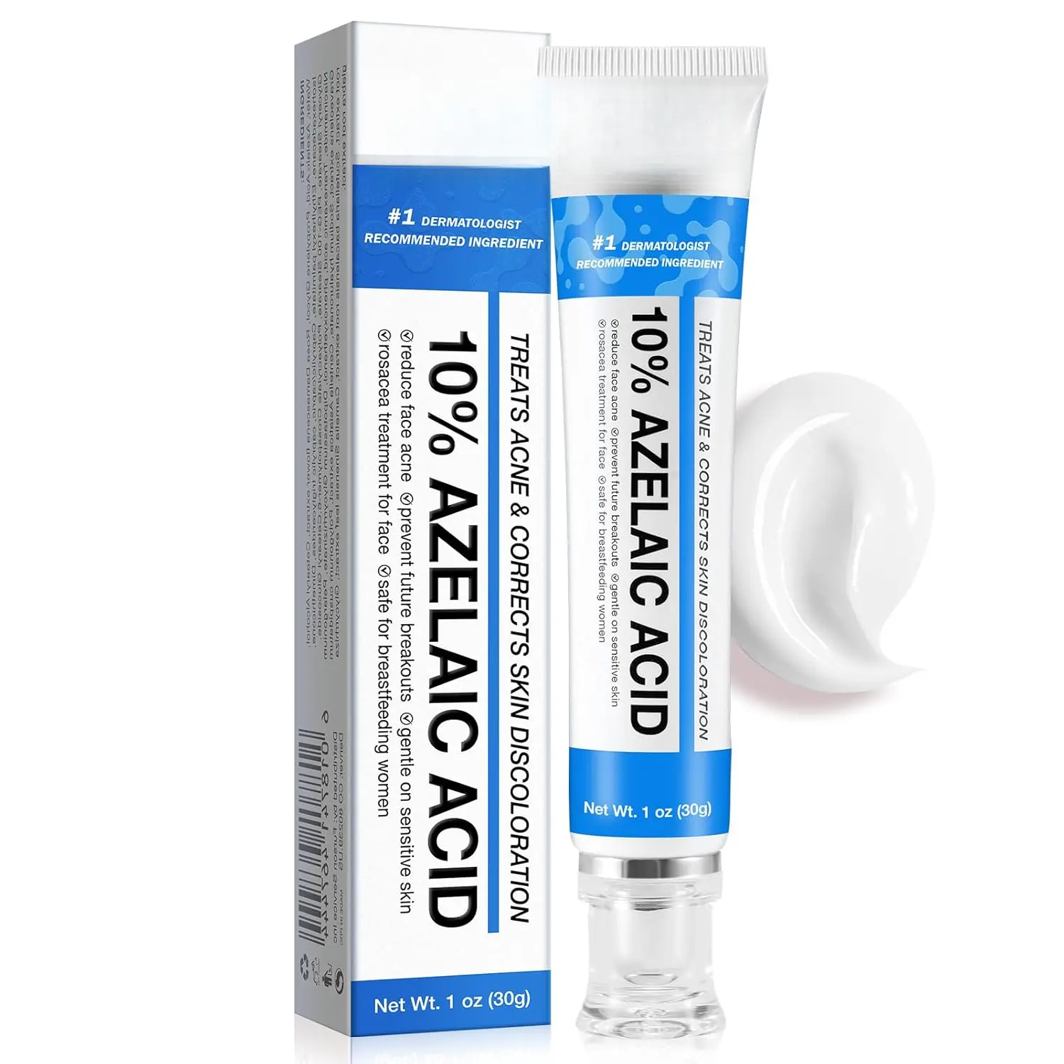 Azelaic Acid 10% Cream for Face.Treats acne, reduces pigmentation, redness.Stable acid, unclogs pores.Gentle, for all skin types.Ideal for men & women.Helps with rosacea, breakouts.#AzelaicAcid#Skincare