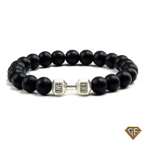 Silver Barbell Bracelets | Fitness Bracelet | Dumbbell Bracelet | CrossFit Bracelet, Gym Goers Bracelet, Gym Bro, Gym Accessories