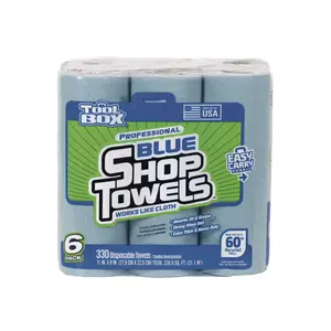 NEW 6-Pack Blue Disposable Shop Towels 330 Total Sheets Strong Absorbent Paper Wipes TOOLBOX