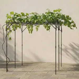 Garvee Sturdy Metal Garden Arch Trellis with Flat Top for Climbing Plants, Heavy Duty Outdoor Floral Arbor Archway Ideal for Roses, Grapes, and Wedding Decor