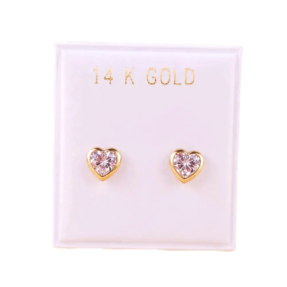 Golden Heart 14k Stud Earrings