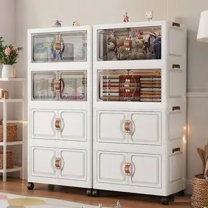 Multi-Layer Plastic Storage Box Drawer Organizer, Home Use Clothes Closet, Space-Saving Wardrobe for Clothing Organization, Modern Storage Cabinet