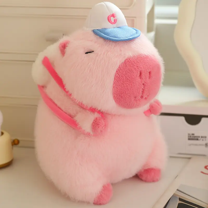 Summer Capybara Plush Toy, Cuddly Stuffed Animal, Soft Stuffed Animals, Soft Adorable Stuffed Animal Design with PP Cotton Filling, Soft Animals Decoration Toy for Home Sofa & Bed,