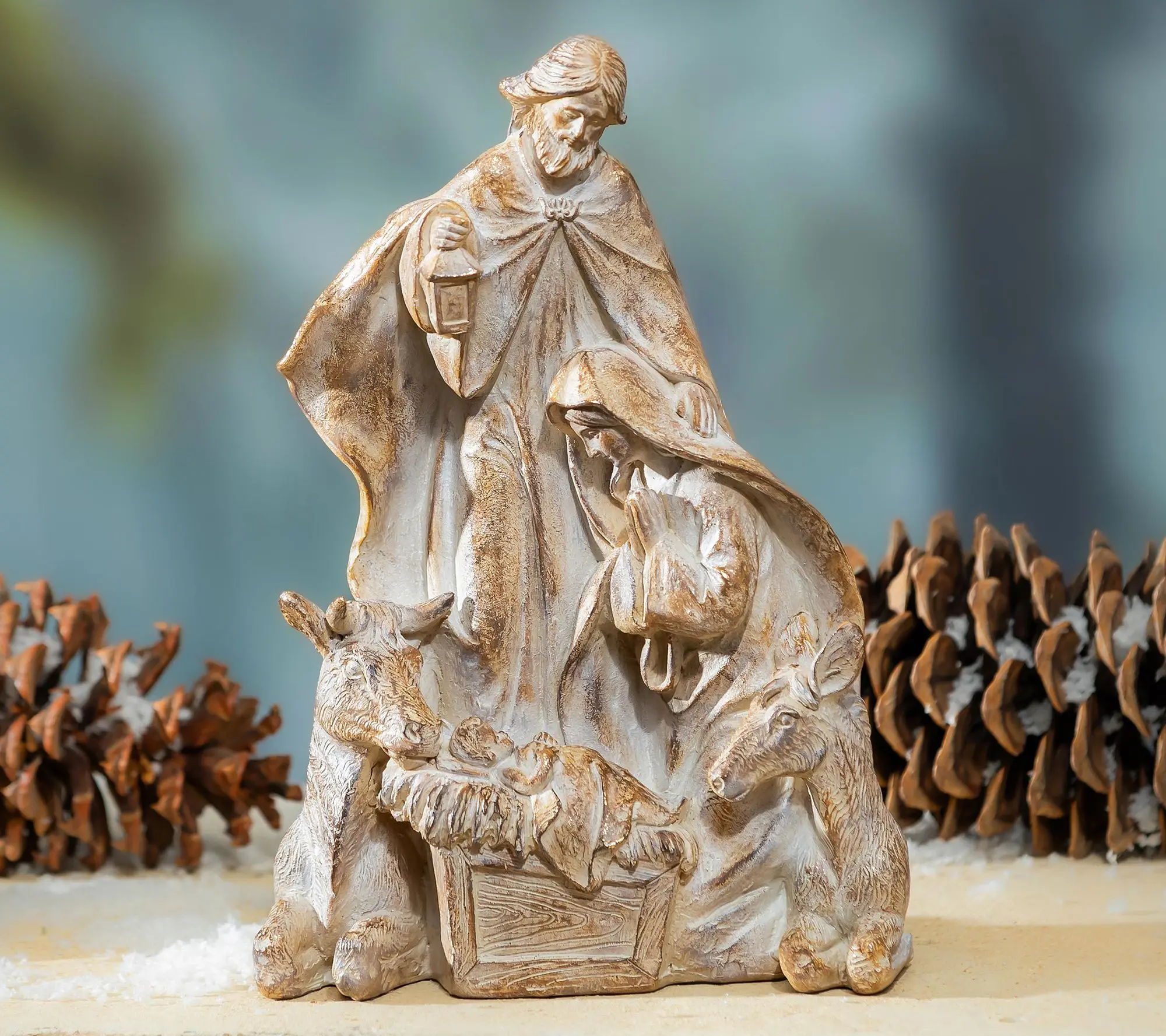 Evergreen 11.5"H Resin Nativity Garden Statue Evergreen 11.5"H Resin Nativity Garden Statue