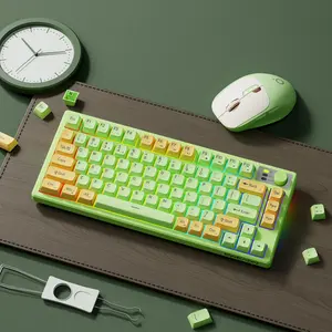 EWEADN V75 Wireless RGB Gaming Keyboard, 75% Compact Silent & Ergonomic Keyboard with Multimedia Knob, Portable Office Keyboard for Gamers, Work, and Study, Backlit Keyboard