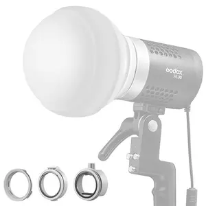 GODOX ML-CD15 Softbox Diffusion Dome Kit with 3 Adapters for godox V1 AD100PRO AD200PRO V860III V860II V850II TT685II TT685 TT600 TT560II TT520II TT660S AD200 ML30 ML30Bi ML60 ML60Bi AD300PRO AD400PRO Camera Accessories Foldable Silicone Smartphone Flash